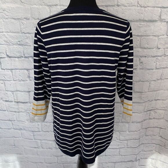 United States sweaters women M NWT Vneck Longsleeve pullover stripe sweater - Picture 8 of 10